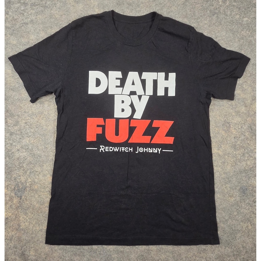 Red Witch Johnny Death By Fuzz Graphic T-Shirt Black Mens Small Guitar Pedal Tee